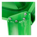 A Lancaster Table & Seating jade green metal corner with screws.