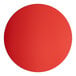 A red circle with a white border on a white background.