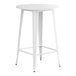 A Lancaster Table & Seating white table with round top and legs.