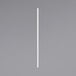A white wrapped paper straw with a black stripe.