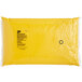 a yellow plastic bag with black text