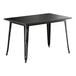 A Lancaster Table & Seating black rectangular table with metal legs.