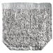 A silver foil bag with a white background.