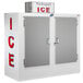 A white Leer ice merchandiser with galvanized steel doors.