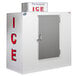 A white Leer ice merchandiser with a galvanized steel door.