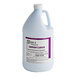 A white jug of Noble Chemical Lemon Lance Lemon Concentrated Disinfectant & Detergent Cleaner with a purple label.