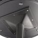A close up of a Lancaster Table and Seating black metal table top with a textured finish.