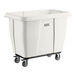 A white Lavex 12 cubic foot cube truck with a 600 lb. capacity and four caster wheels.
