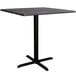 A black square Lancaster Table & Seating table with a black cross base.