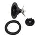 A black rubber valve and washer set for a Hamilton Beach multi-blender.