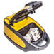 A yellow and grey Vapamore MR-500 Vento vacuum cleaner with a bag.