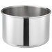 A silver stainless steel bowl for an Estella SM30 spiral dough mixer.