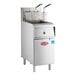 An Avantco 40 lb. electric floor fryer with two baskets.