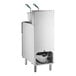 An Avantco stainless steel electric floor fryer with a basket.