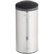 A silver and black Lavex stainless steel soap dispenser.