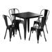 A Lancaster Table & Seating Onyx Black table with 4 chairs.