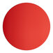 A red circle with a white border on a white background.