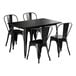 A Lancaster Table & Seating black table with four chairs.