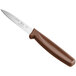 A Choice paring knife with a brown handle.