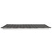 A rectangular black melamine platter with a textured white surface.