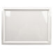 A brown rectangular melamine platter with a white textured border.