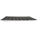 A black textured melamine platter with a white background.