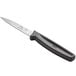 A Choice paring knife with a black handle.