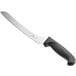 A Choice bread knife with a black handle.