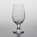 A close-up of a clear Pasabahce Maldive stemmed beer glass.