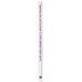 A white pencil with purple text.
