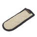 A beige San Jamar Bestan pot and pan handle holder with black trim on a white background.
