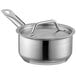 A Vigor stainless steel saucepan with a handle.