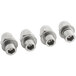 Four stainless steel nuts.