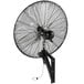 A black TPI industrial wall-mounted fan with a round fan.