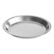 A round, shallow 16 gauge aluminum pie pan measuring 12 inches in diameter and 1 1/4 inches deep.