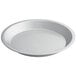 A silver 10" x 1 1/4" aluminum pie pan.