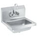 A Vollrath stainless steel wall mounted hand sink with a gooseneck faucet.