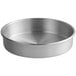 A silver round Choice aluminum cake pan.