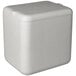 A white styrofoam container with a lid.