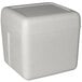 a white foam box with a square top
