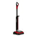 A red and black Sanitaire TRACER cordless upright vacuum cleaner.