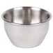 An American Metalcraft stainless steel round sauce cup on a white background.