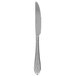 An Oneida Ivy Flourish stainless steel dessert knife with a handle featuring a design.