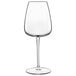 A clear Luigi Bormioli Riesling wine glass with a stem.