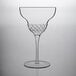 A clear Luigi Bormioli Margarita glass with a long stem and a crystal rim.