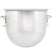 A close-up of a Globe stainless steel mixing bowl with two handles.