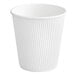 A white paper hot cup with a ribbed surface.