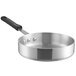 A Choice aluminum saute pan with a black silicone handle.