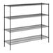 A black wire Regency shelving unit with four shelves.