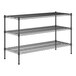 A Regency black metal 3-shelf kit for wire shelving.